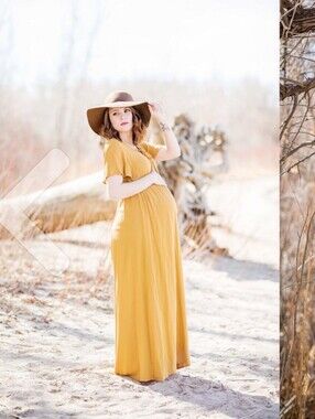 Forever 21 Mustard Yellow Maternity Maxi Dress
